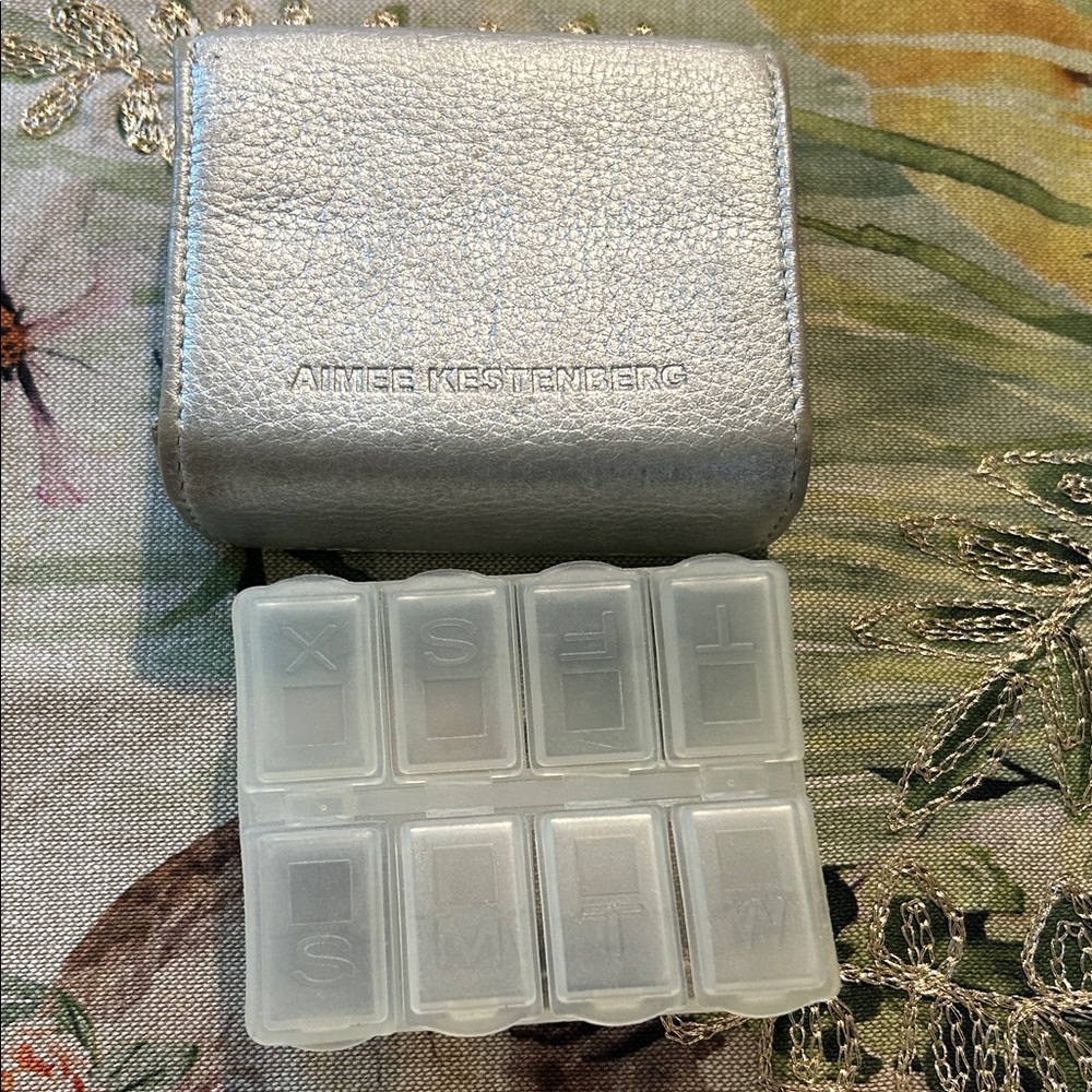 Aimee Kestenberg Silver Travel Pill Case with Translucent Weekly Organizer